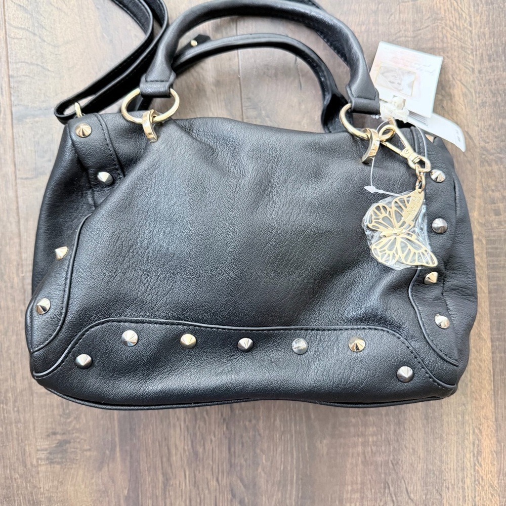 NWT Jessica Simpson Sarina Studded Satchel | Black - Picture 4 of 9